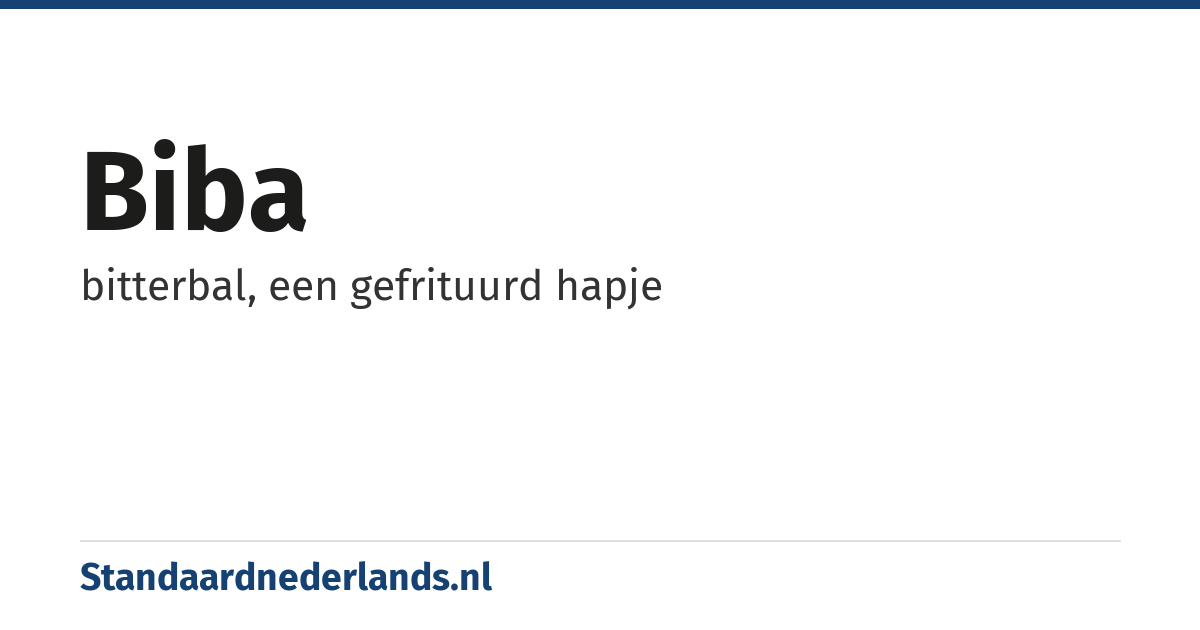 Biba: bitterbal, een gefrituurd hapje