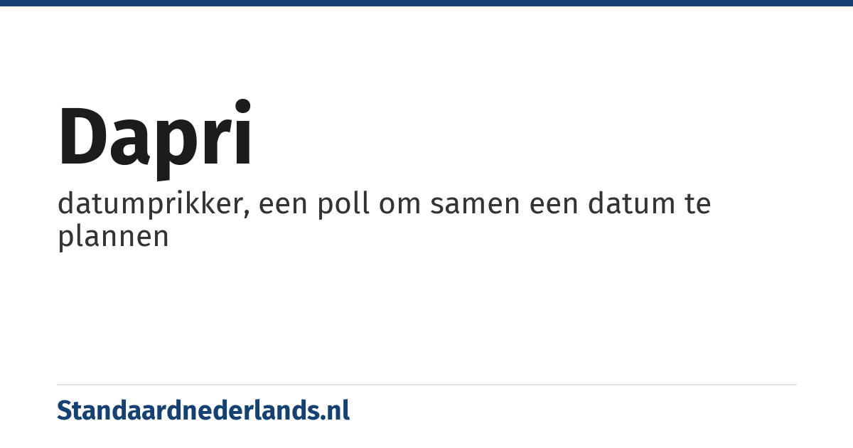Dapri: datumprikker, een poll om samen een datum te plannen