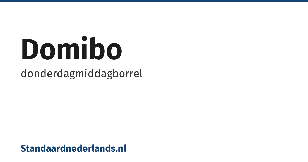 Domibo: donderdagmiddagborrel