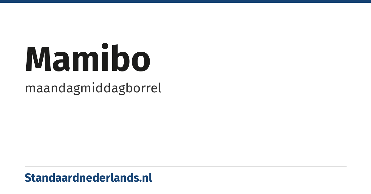 Mamibo: maandagmiddagborrel