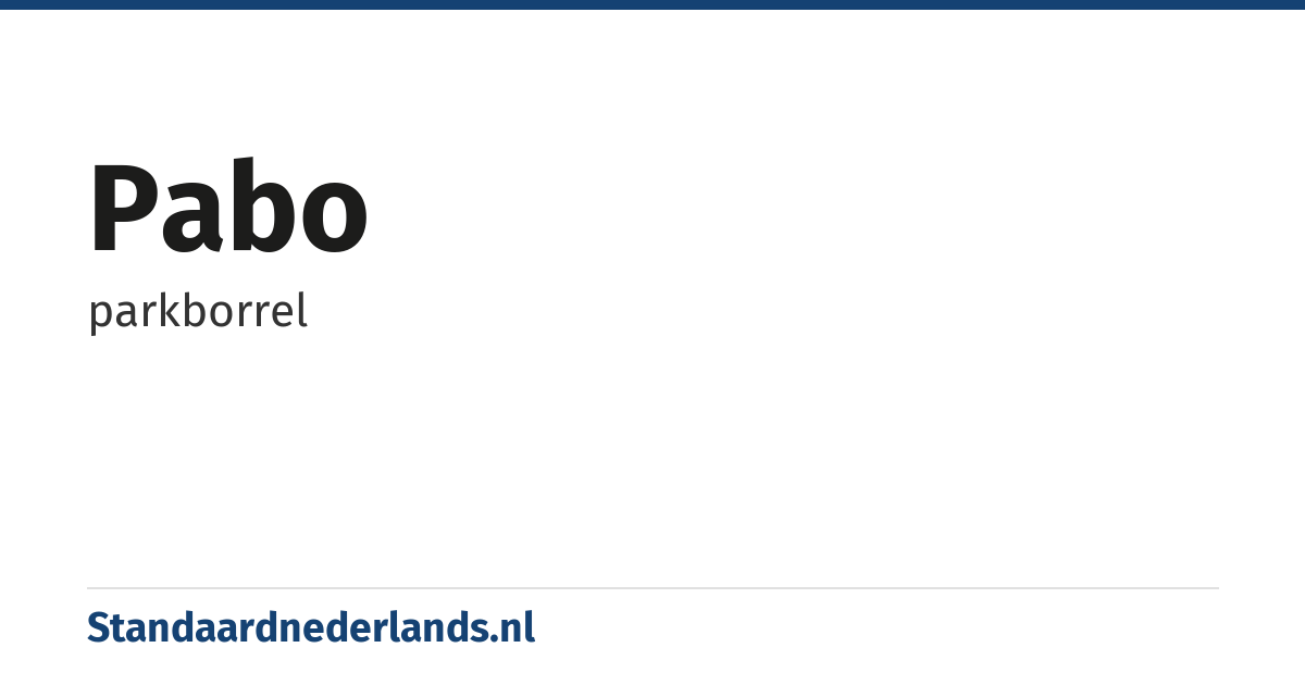 Pabo: parkborrel