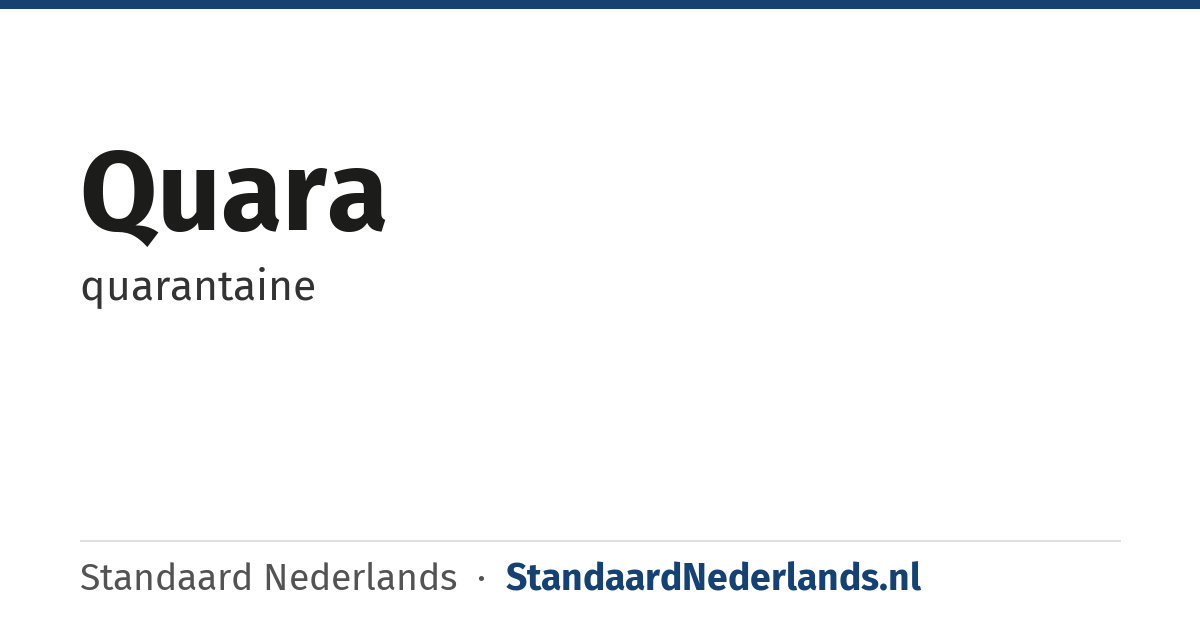 Quara: quarantaine