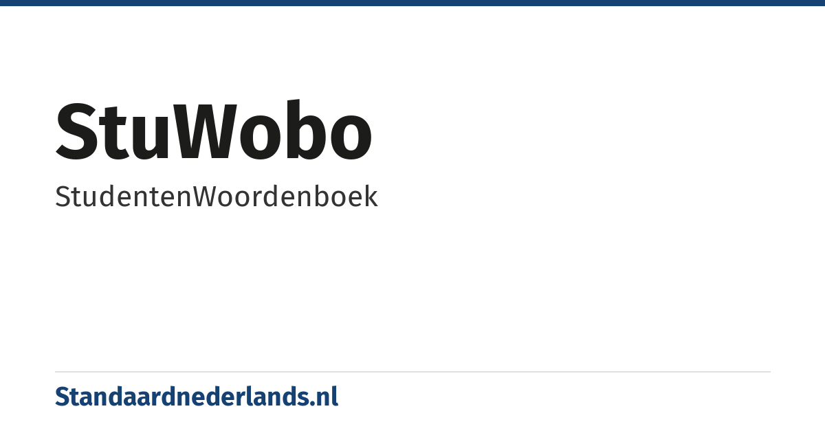 StuWobo: StudentenWoordenboek