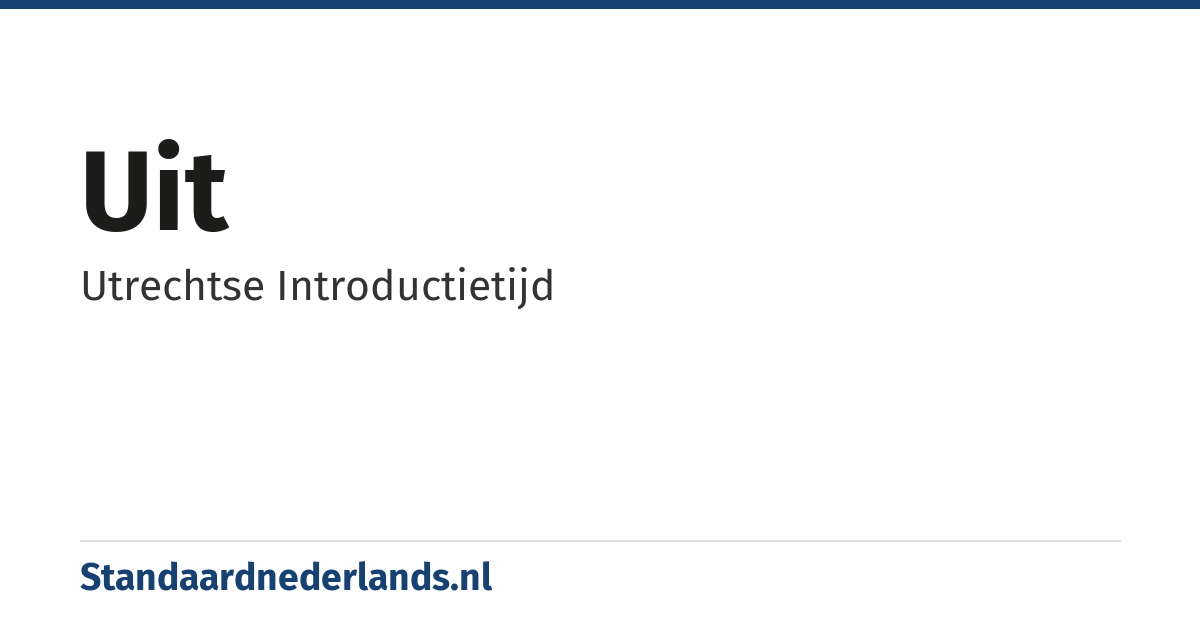 Uit: Utrechtse Introductietijd