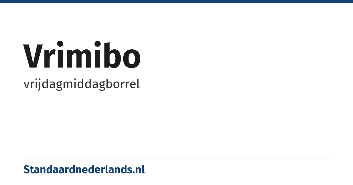 Vrimibo: vrijdagmiddagborrel