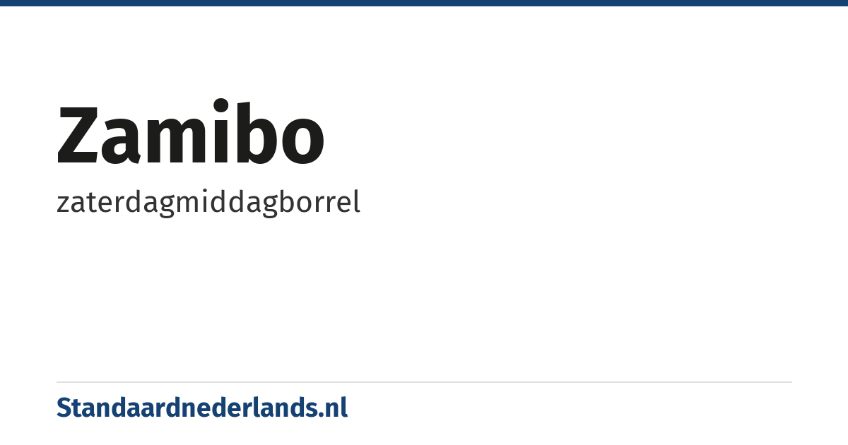 Zamibo: zaterdagmiddagborrel