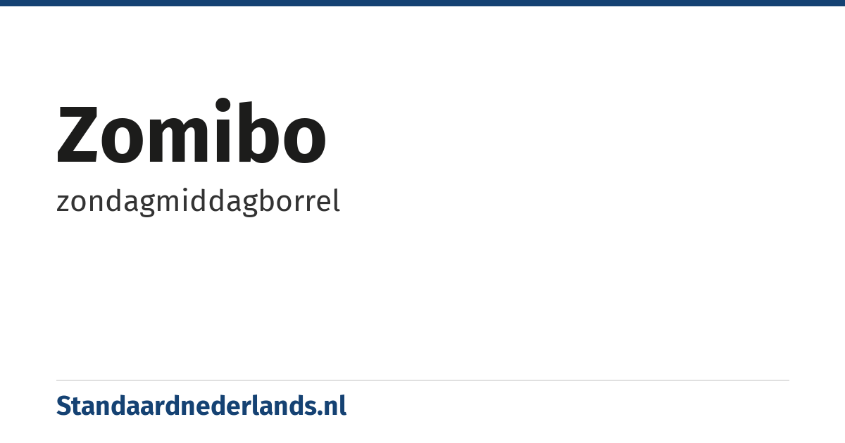 Zomibo: zondagmiddagborrel