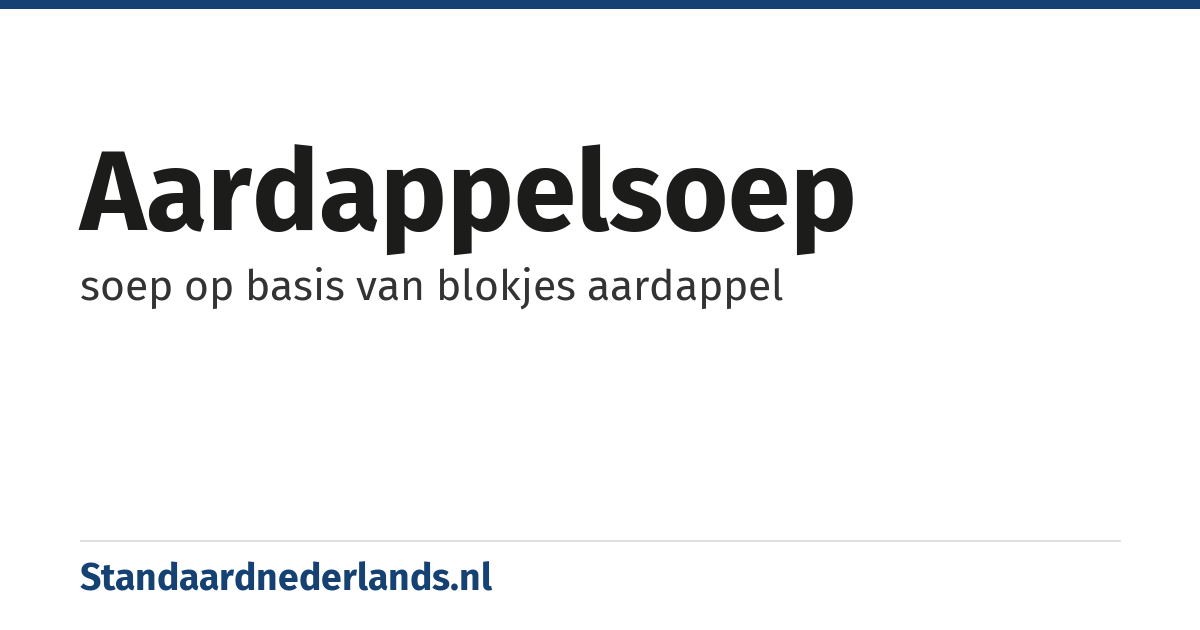 aardappelsoep: soep op basis van blokjes aardappel