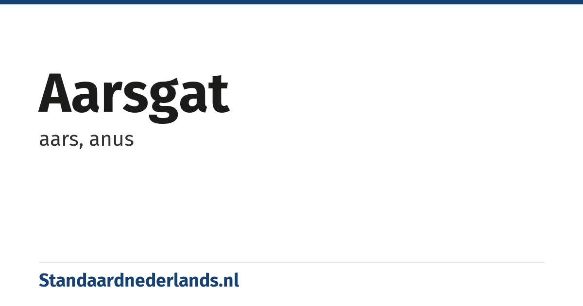 aarsgat: aars, anus