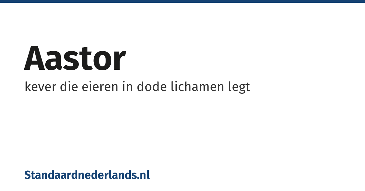 aastor: kever die eieren in dode lichamen legt
