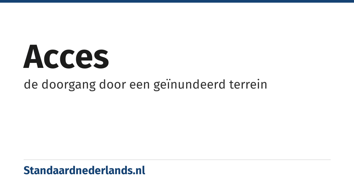 acces: de doorgang door een geïnundeerd terrein