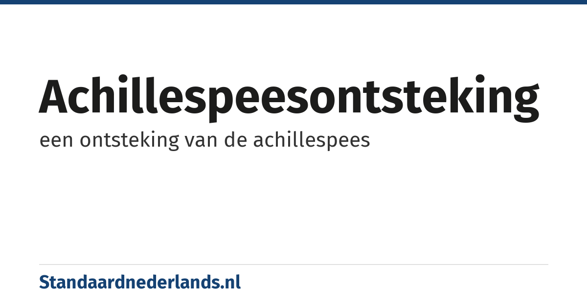achillespeesontsteking: een ontsteking van de achillespees
