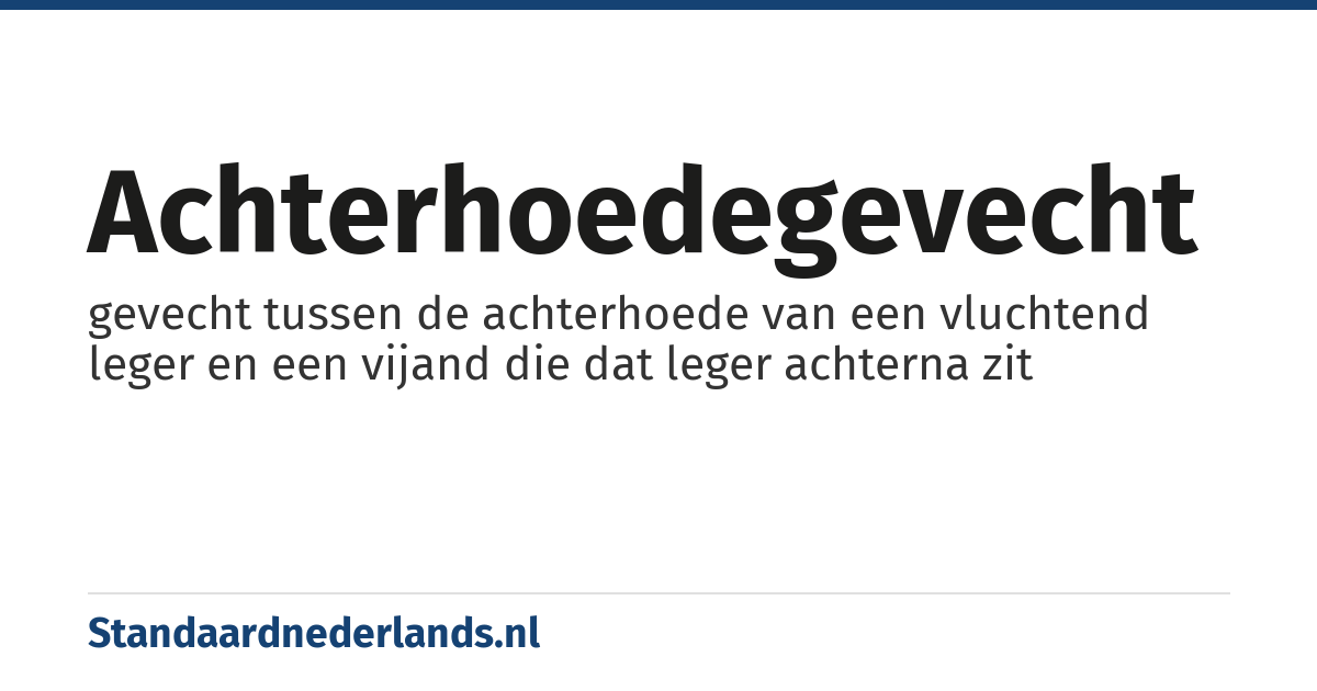 achterhoedegevecht: gevecht tussen de achterhoede van een vluchtend leger en een vijand die dat leger achterna zit