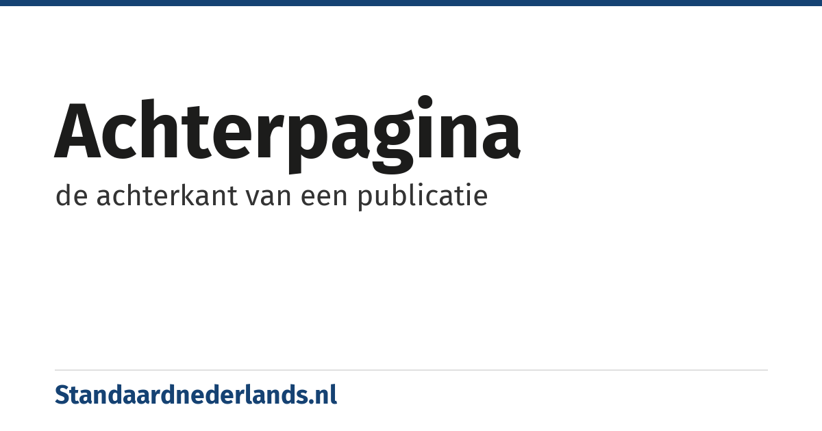 achterpagina: de achterkant van een publicatie