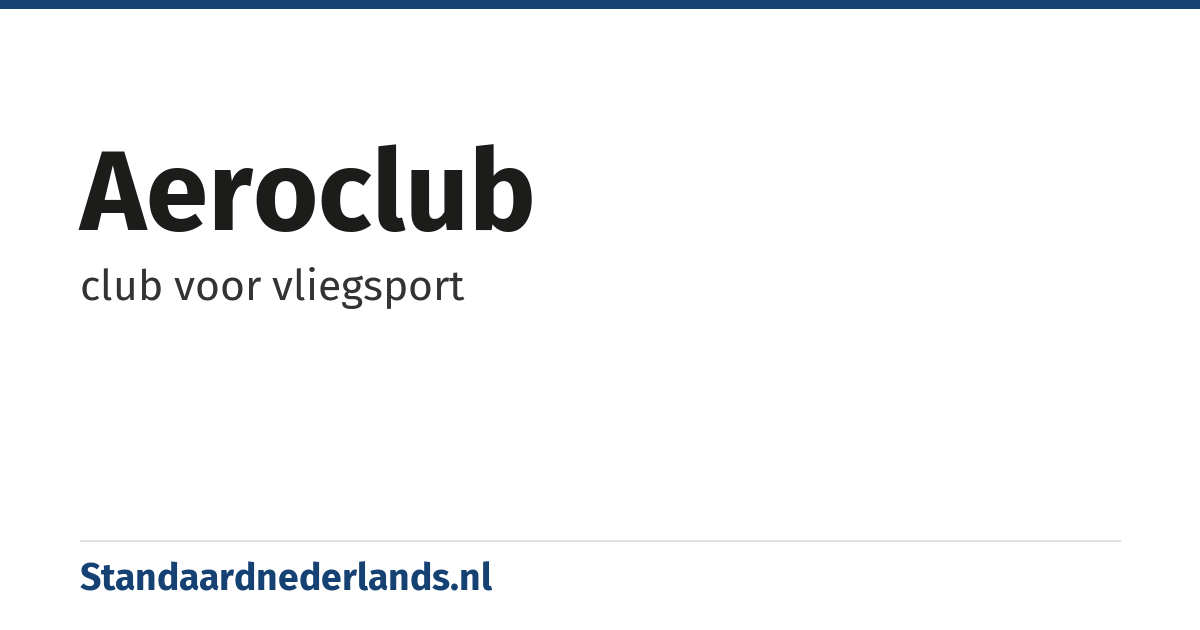 aeroclub: club voor vliegsport