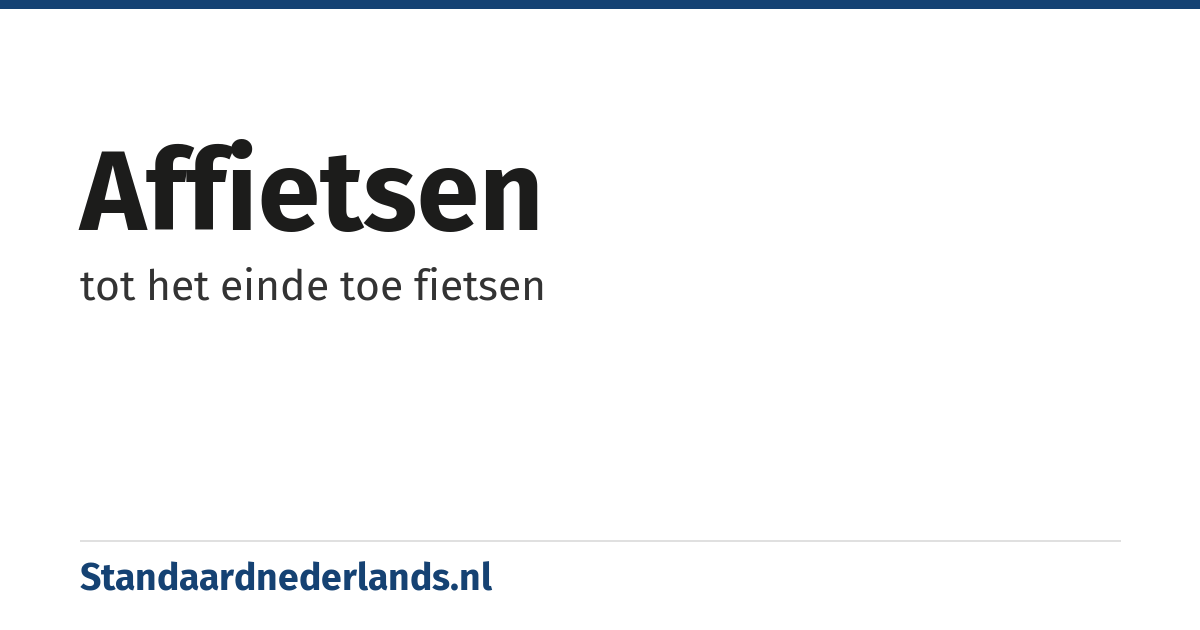 affietsen: tot het einde toe fietsen
