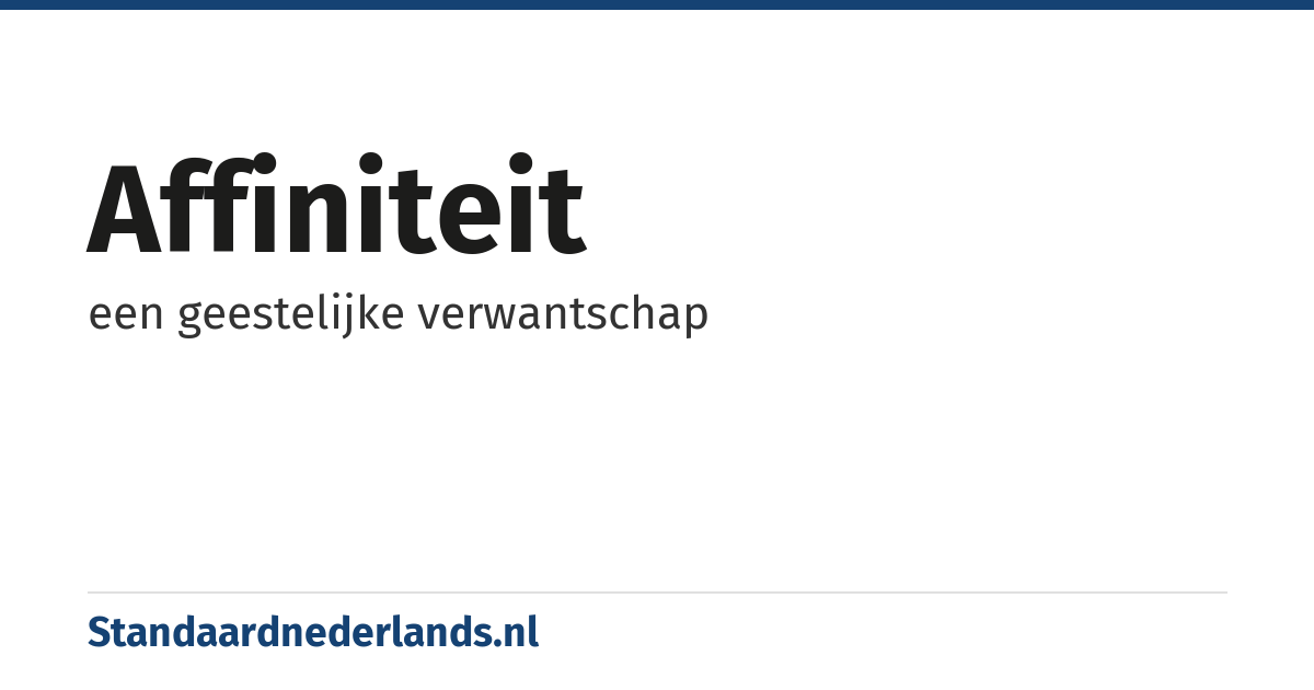 affiniteit: een geestelijke verwantschap