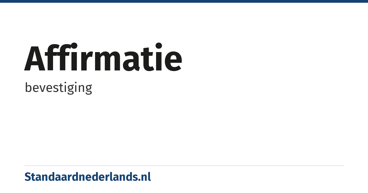 affirmatie: bevestiging