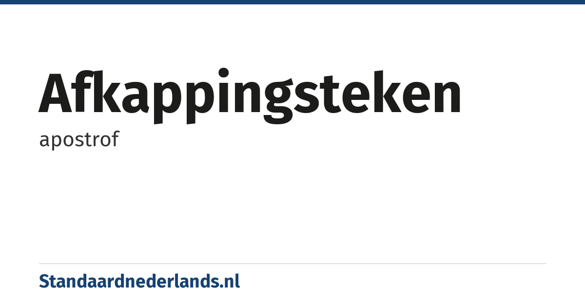 afkappingsteken: apostrof