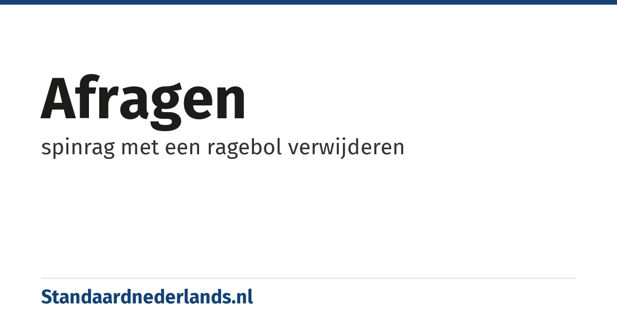 afragen: spinrag met een ragebol verwijderen