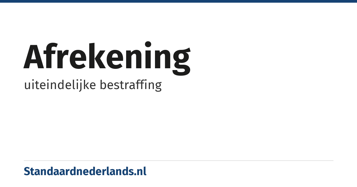 afrekening: uiteindelijke bestraffing
