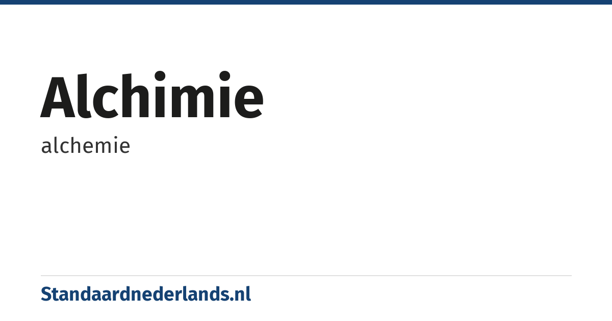 alchimie: alchemie