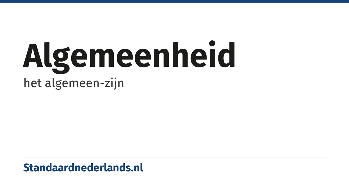 algemeenheid: het algemeen-zijn