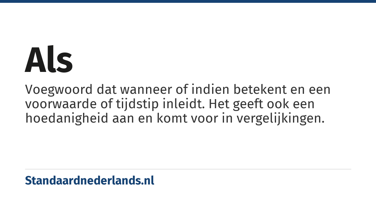 als: wanneer