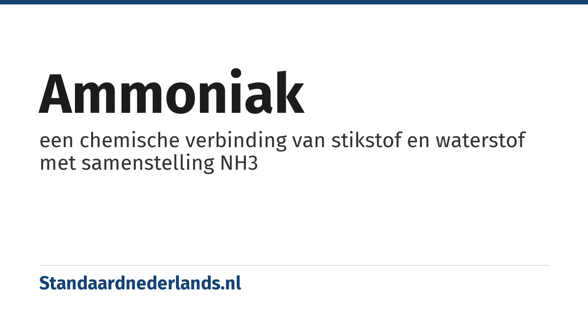 ammoniak: een chemische verbinding van stikstof en waterstof met samenstelling NH3