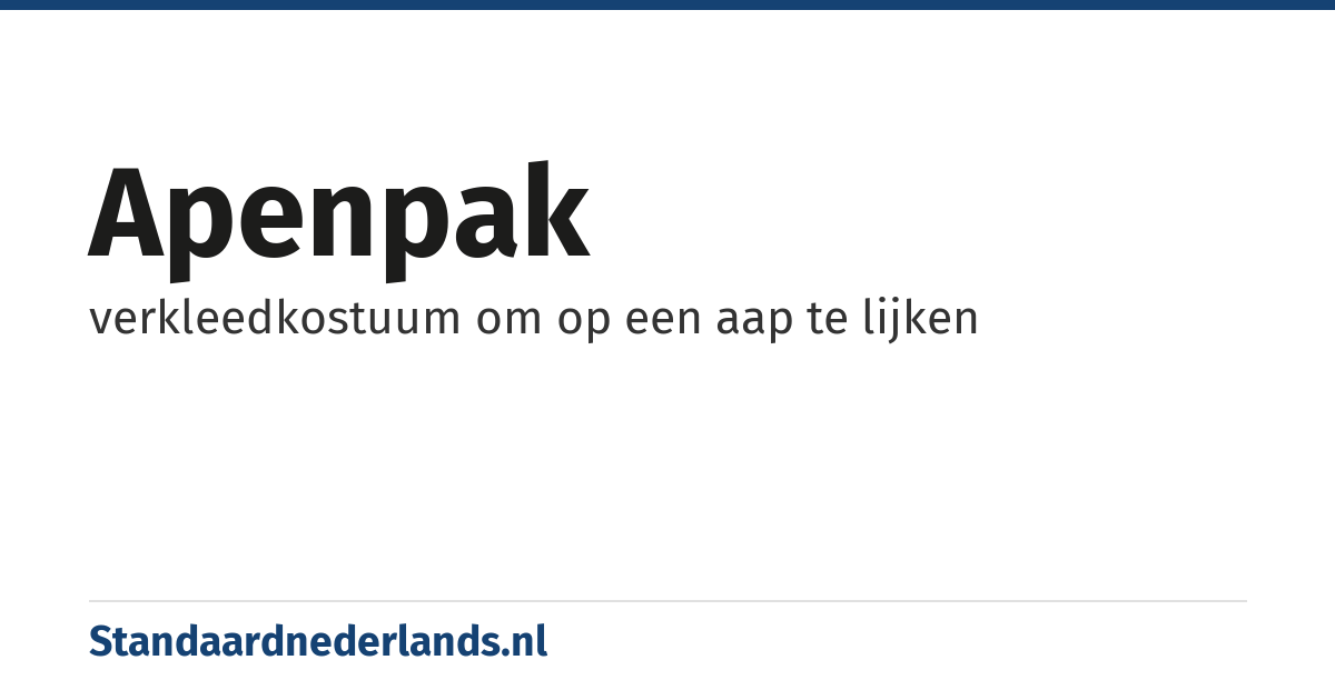 apenpak: verkleedkostuum om op een aap te lijken