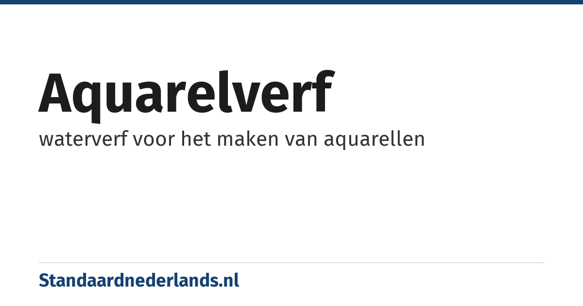 aquarelverf: waterverf voor het maken van aquarellen