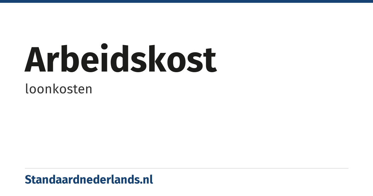 arbeidskost: loonkosten