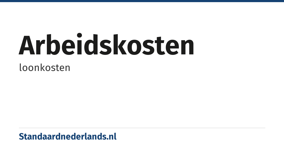 arbeidskosten: loonkosten