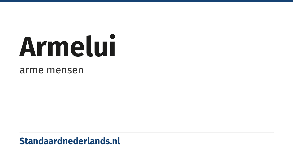 armelui: arme mensen