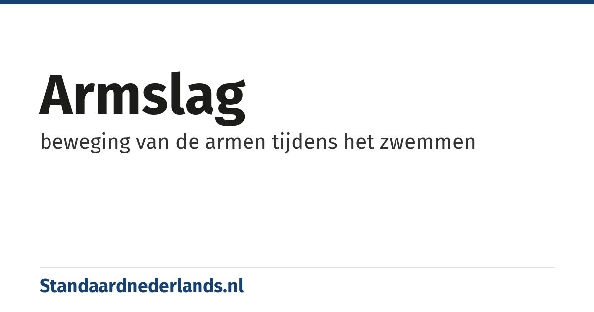 armslag: beweging van de armen tijdens het zwemmen