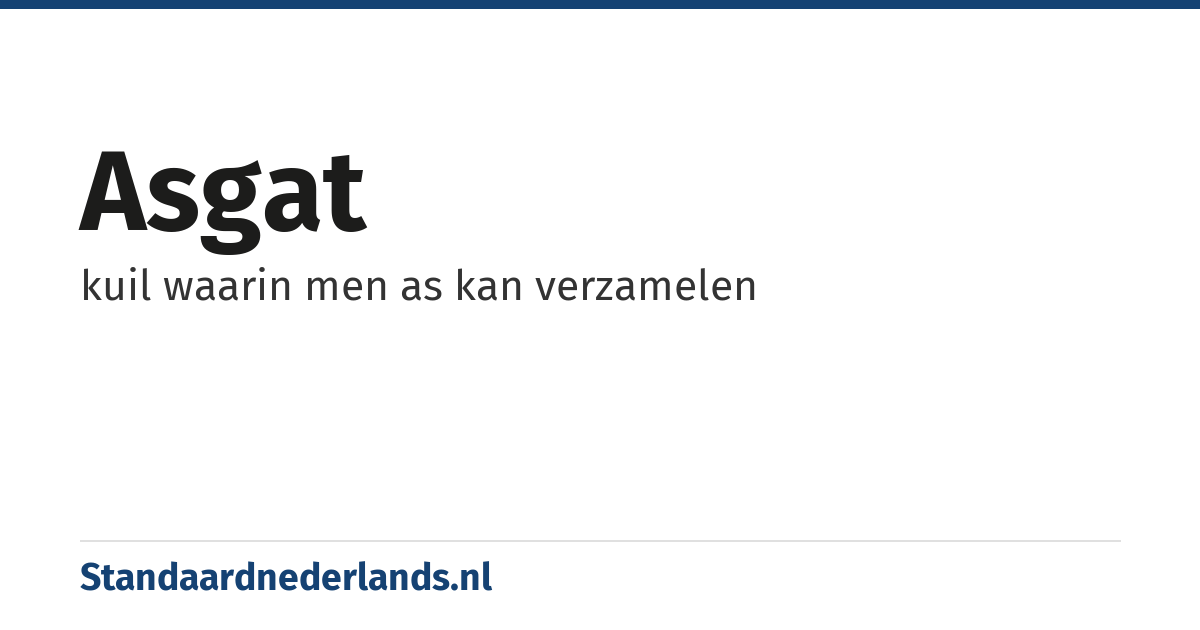 asgat: kuil waarin men as kan verzamelen