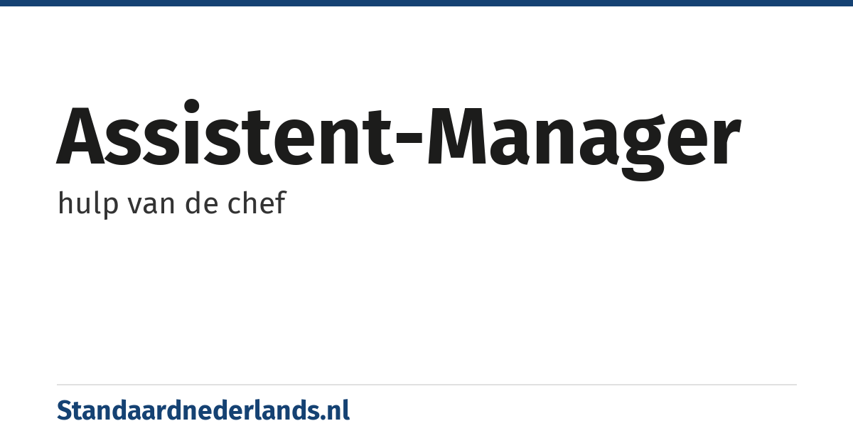 assistent-manager: hulp van de chef
