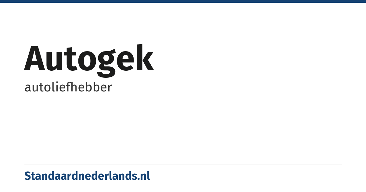autogek: autoliefhebber