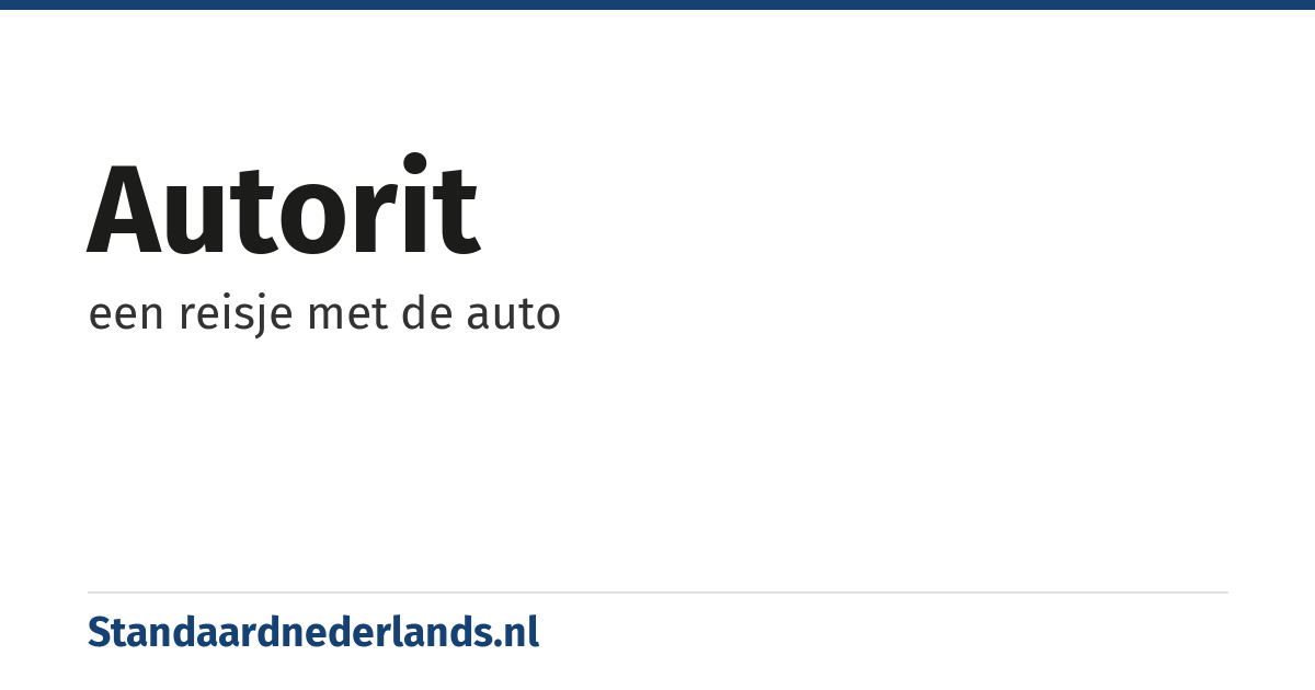 autorit: een reisje met de auto