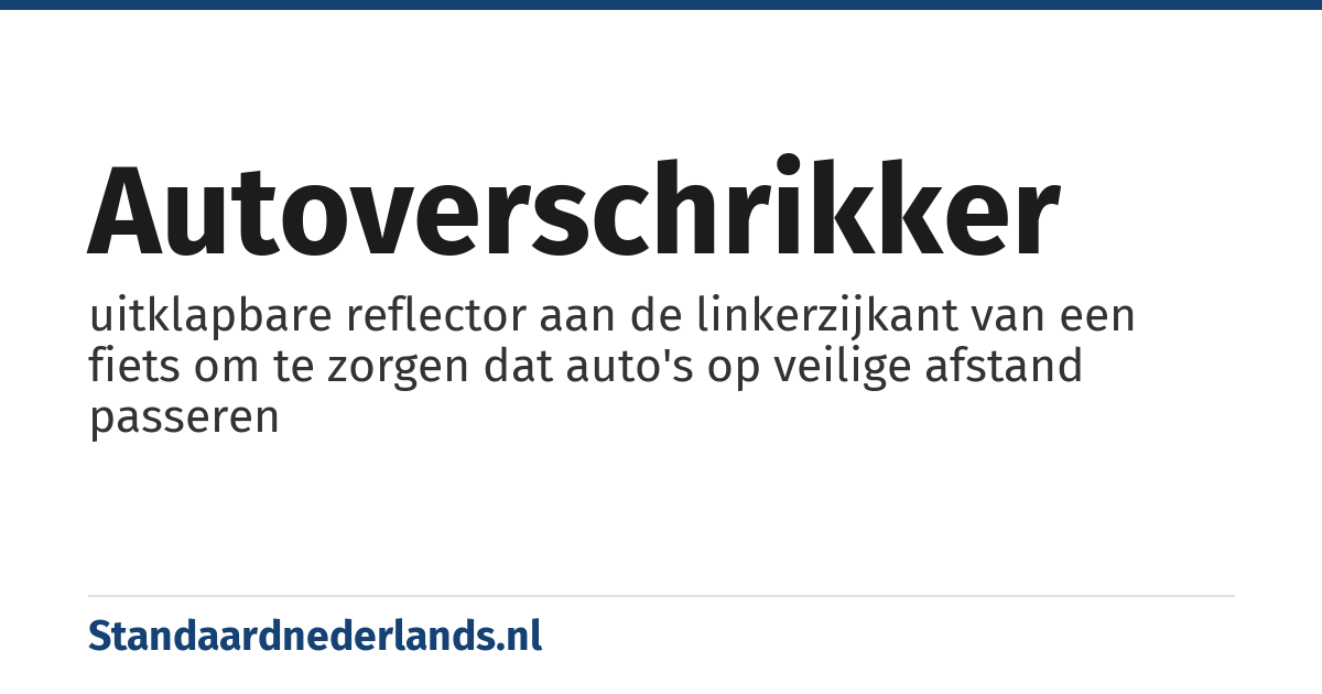autoverschrikker: uitklapbare reflector aan de linkerzijkant van een fiets om te zorgen dat auto's op veilige afstand passeren