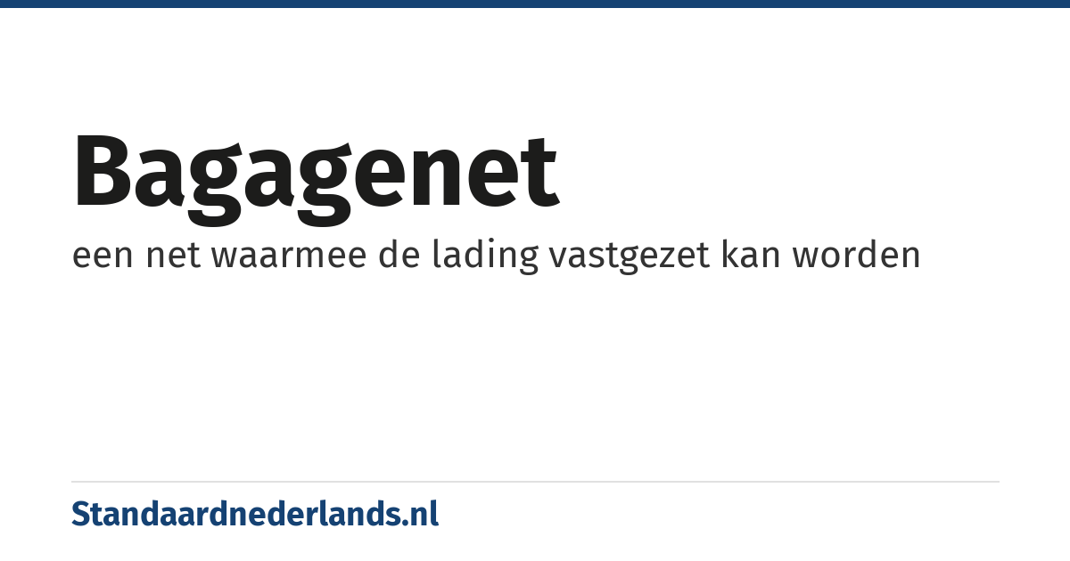 bagagenet: een net waarmee de lading vastgezet kan worden