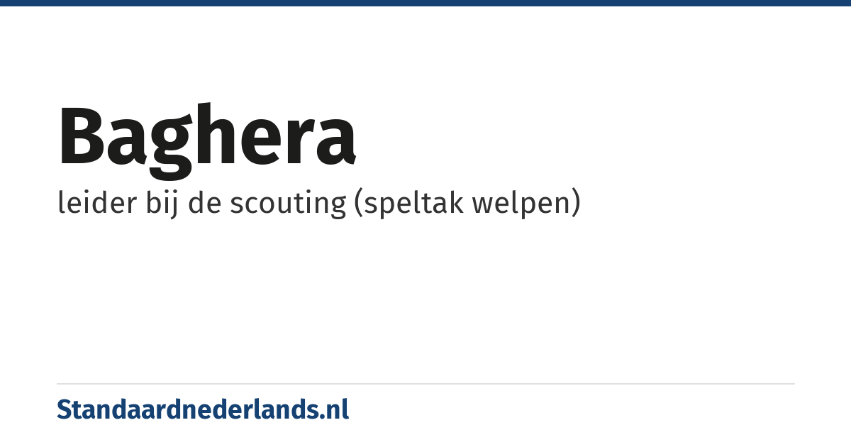 baghera: leider bij de scouting (speltak welpen)