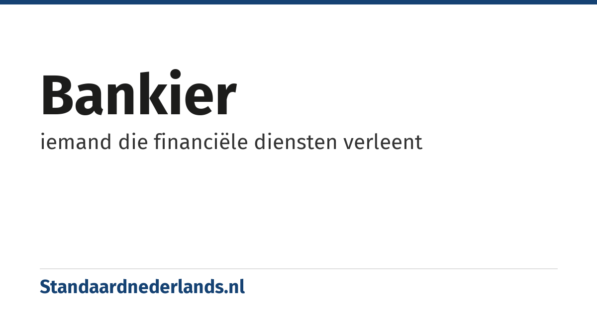 bankier: iemand die financiële diensten verleent