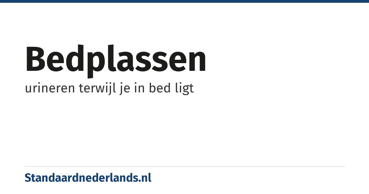 bedplassen: urineren terwijl je in bed ligt