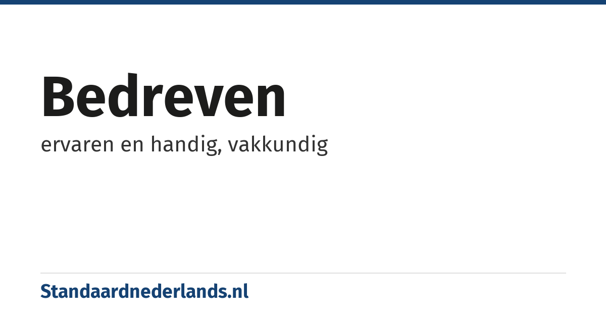 bedreven: ervaren en handig, vakkundig