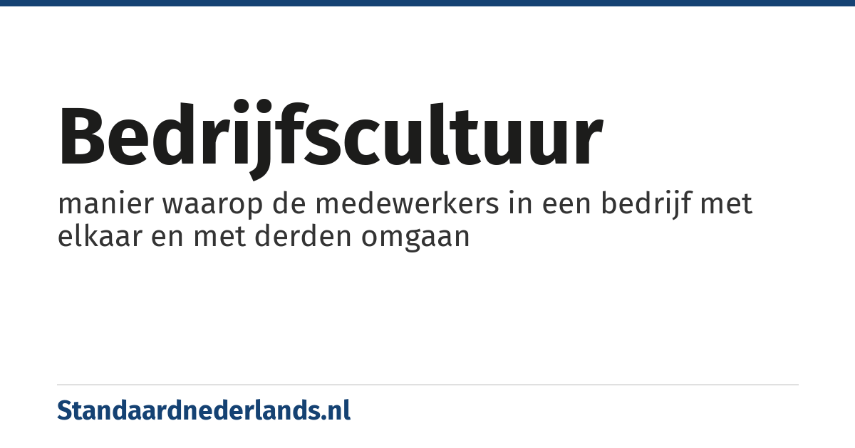 bedrijfscultuur: manier waarop de medewerkers in een bedrijf met elkaar en met derden omgaan