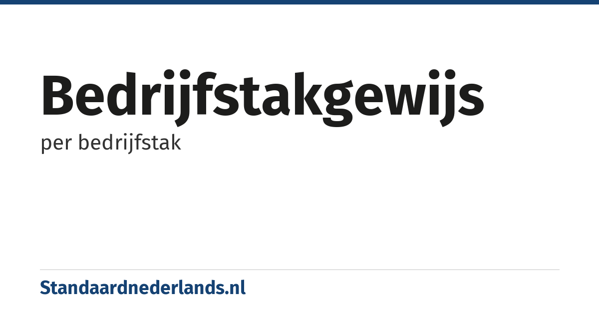 bedrijfstakgewijs: per bedrijfstak