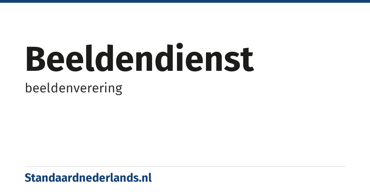 beeldendienst: beeldenverering