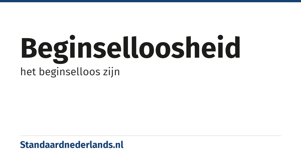 beginselloosheid: het beginselloos zijn