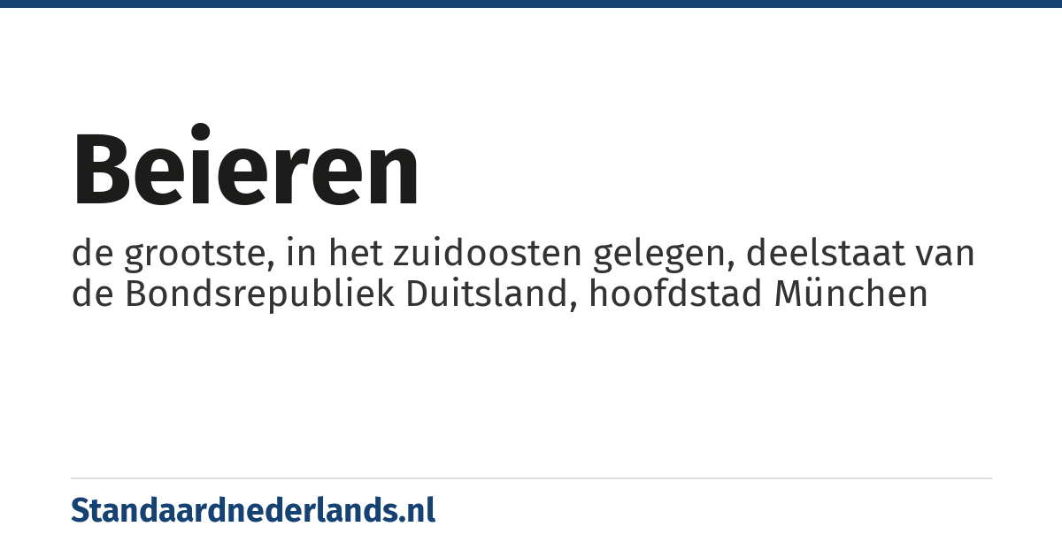 Beieren: de grootste, in het zuidoosten gelegen, deelstaat van de Bondsrepubliek Duitsland, hoofdstad München